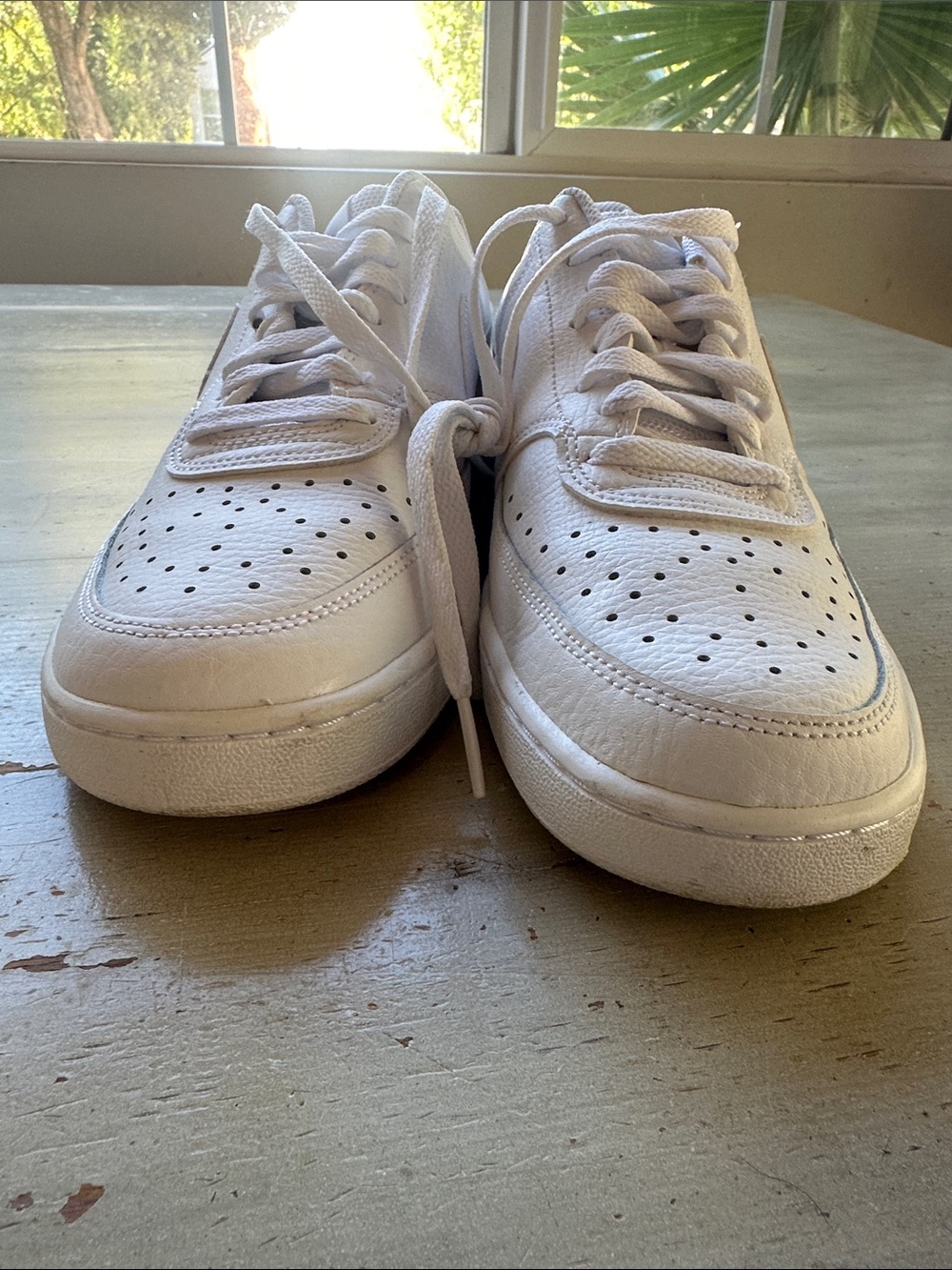 Nike White Leather Casual Sneakers Size 9 Women - Picture 5 of 9
